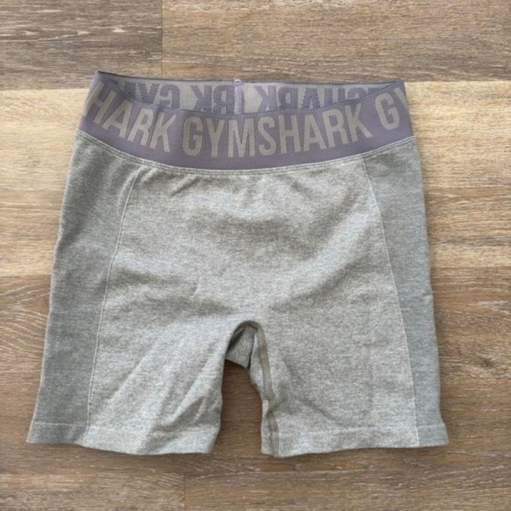 Gymshark Flex Cycling Shorts Grey Marl Logo Waistband Seamless Small GLSH4251